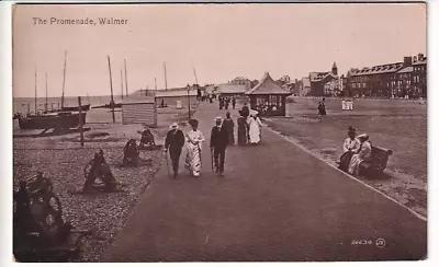 An Early Valentine's Post Card Of The Promenade Walmer. Kent. • £1.85