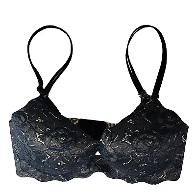 Victoria's Secret Very Sexy Secret Embrace Push Up Bra Black 36D Adj Underwire • $22.36