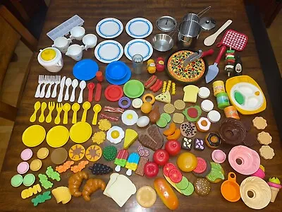 LARGE LOT Fisher Price Play Fun With Food Toy Food Vintage 1980s Kitchen Dishes • $115