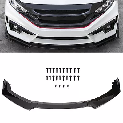 For 2016-2021 Honda Civic Painted Black Front Lips Bumper Protector Splitter • $40.84