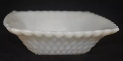 VINTAGE Anchor Hocking Early American Milk Glass Diamond Hobnail Square Bowl • $4.99