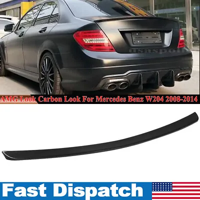 For 2008-14 Benz W204 C Class AMG Style Rear Trunk Spoiler Wing Lip Carbon Look • $73.71