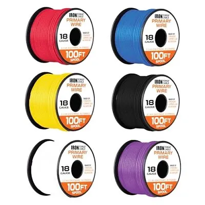 18 Gauge Primary Wire - 6 Roll Assortment Pack - 100 Ft Of Copper Clad Aluminum • $31.99