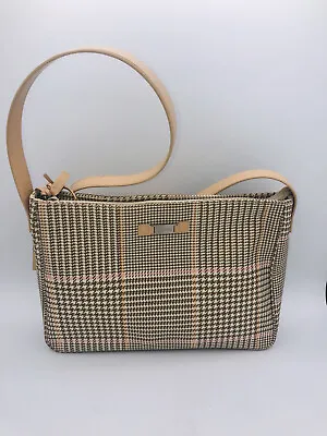 LAUREN By RALPH LAUREN Purse Shoulder Bag Houndstooth Glen Plaid W Leather Trim • $49.99