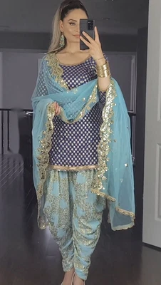 £41.99 • Buy Dhoti Top Salwar Kameez Party Wear Dress Bollywood Suit Pakistani Indian Wedding