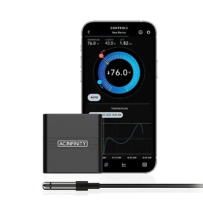 CLOUDCOM A1 Digital Mini Thermostat With Corded Sensor Probe And Bluetooth App • $22.99