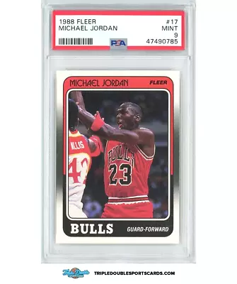 1988 Fleer Michael Jordan #17 PSA 9 MINT Chicago Bulls. Centered • $289