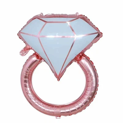 $13.99 • Buy 33  Giant Rose Gold Diamond Ring Shaped Foil Balloon
