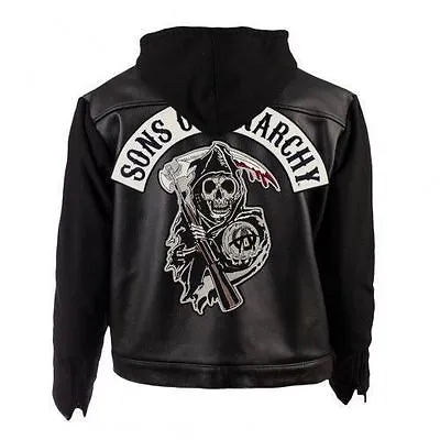 SOA Sons Of Anarchy Leather Hooded Jacket • $94.99