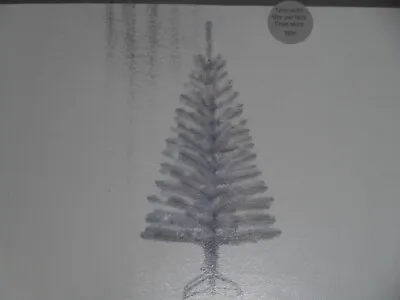 4 FT WHITE  Christmas Tinsel Tree 70 Clear Lights New • $24.95