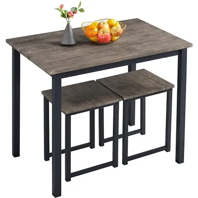 Industrial 3-Piece Dining Table Set Space Saving Table Set For Kitchen Used • $45.99