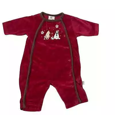 Vintage Disney Newborn Classic Christmas Red Winnie The Pooh Pajamas  • $18