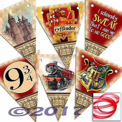 £3.89 • Buy Harry Potter SMALL Bunting 12 Flags Party/Room Decoration Card PRINTED Banner 2M