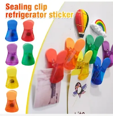 6 Magnetic Clip Set-Chip Seal Snack Food Storage Bag Clamp W Refrigerator Magnet • $7.40