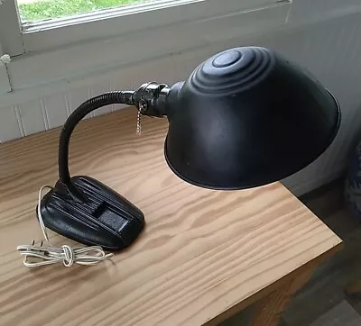 Vintage Art Deco Gooseneck Desk Lamp Cast Iron Base Industrial  Style • $45