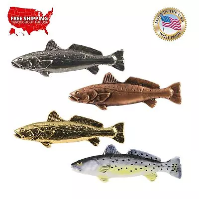 Pewter Spotted Seatrout Fishing Lapel Pin Or Refrigerator Magnet S034 • $15.99