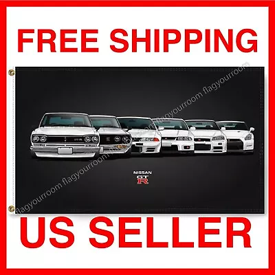 GTR 3x5FT Banners & Flags Racing Car Flag Show Garage Wall Shop Poster Decor NEW • $13.77