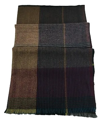 Clearance 90% Lambswool 10% Cashmere Scarf Glen Tweed Forest 183cm X 60cm 1008 • £10