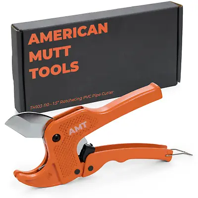 American Mutt Tools 1.5” PVC Pipe Cutter – Heavy Duty Ratcheting PVC Cutter • $14.99