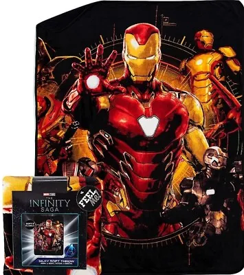 Marvel's Iron Man  Iron Legacy  Silk Touch Throw Blanket 46 X60  + Bonus Gift • $28