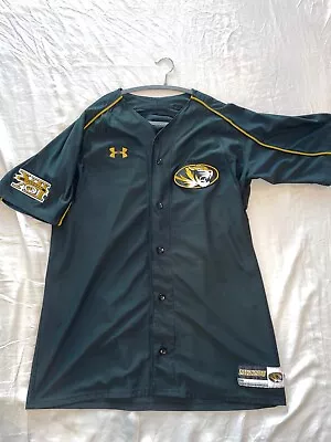 Missouri Tigers Men's Baseball Big 12 Under Armour Black Practice Jersey Sz 50 • $20