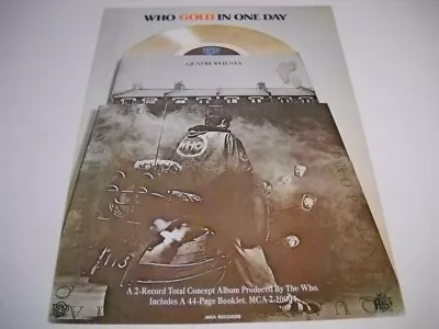 The WHO Are Gold In One Day With QUADROPHENIA Original 1973 Promo Poster Ad • $9.95