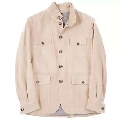 Rifugio Napoli Handmade Wool-Lined Suede Leather Field Jacket M (Eu 50) NWT • $1795