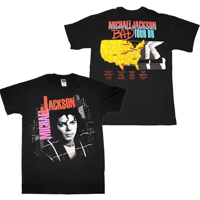 VTG Michael Jackson Bad Tour 1988 Tee Shirt Cotton Fullsize S-3XL For Fans • $9.95