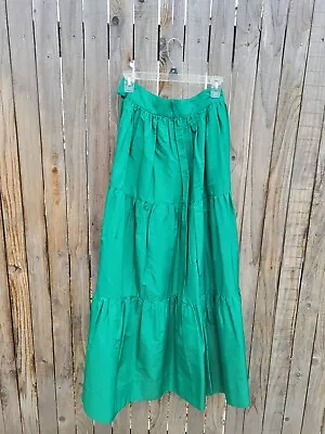 Vintage Pleated Skirt Green Floor-length • $30