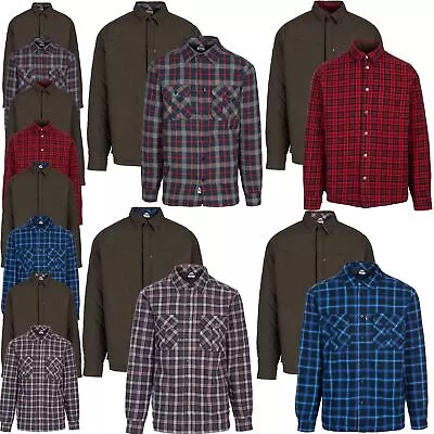 Trespass Mens Reversible Jacket Lumberjack Diamond Quilted Lined Shirt Woodale • £14.99