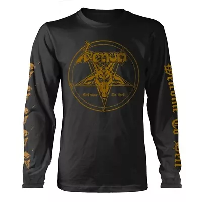 Venom 'Welcome To Hell - Gold Print' Black Long Sleeve T Shirt - NEW • $29.99