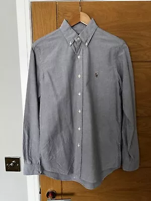 Mens Ralph Lauren Shirt Classic Fit Button Up Long Sleeves Grey Size Small • £9.99