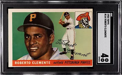 SGC 4 1955 Topps #164 Roberto Clemente Pittsburgh Pirates HOF NO RESERVE! 🔥🔥🔥 • $1125