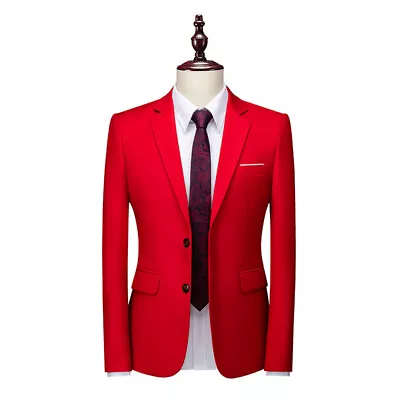 Mens Multi Color Slim Fit Dress Suit Jacket Business Formal Buttons Blazer Coats • $67.63