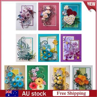 $11.09 • Buy Diamond Painting Quilling Paper Painting Flowers Full Round Rhinestone Wall