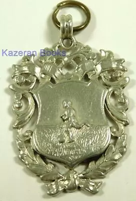 Antique UK Hallmarked Solid Silver Pocket Watch Chain Fob Medal Soccer Football • $44.99