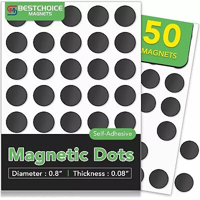 Magnetic Dot Adhesive 50Pcs  Flexible Round Magnets Peel & Stick Sheets Crafts • $10.05