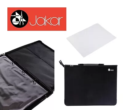 Jakar Black Portfolio Hard Carry Case Ring Binder Project Art Work Plans Folder • £13.59