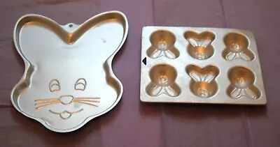 Wilton Easter Rabbit Bunny Cookie Baking Pan & Vintage Cookie Tray Mold • $6.99