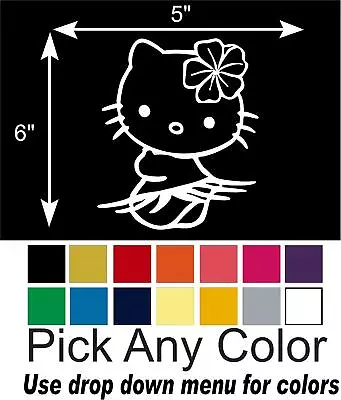 Hello Kitty Hawaii Hula Dancer Cute Vinyl Decal Sticker For Car Window • $8.55