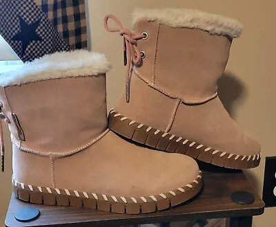 MUK LUKS Albany Water Repellent Suede Boots - Blush US 7.5M • $35