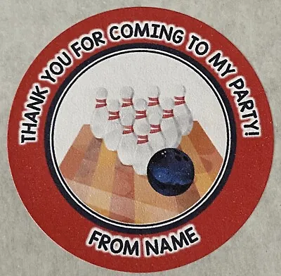 48 Bowling Personalised Party Thank You Stickers • £3.95