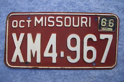 1962 Base Missouri License Plate Original Paint Sticker 1966 # Xm4-967 • $29.95