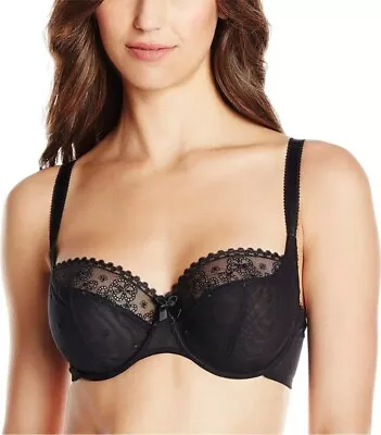 £10 • Buy Cleo Panache Lucy Black Lace Balcony Bra 5851 RRP £30