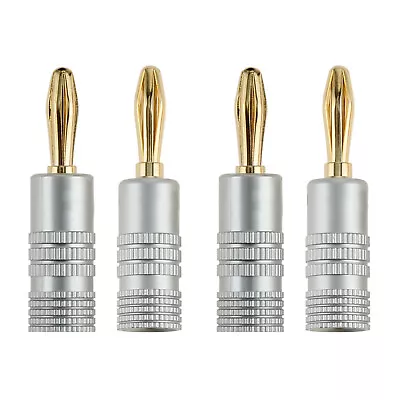 $7.44 • Buy 4Pcs Audio Speaker Banana Plugs For Home Theater Wall Plate Audio/Video Receiver