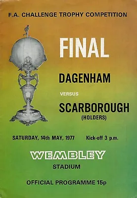 1977 FA TROPHY FINAL - Dagenham V Scarborough - FREE POSTAGE • £3.49