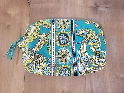 Vera Bradley Peacock Lined Cosmetic Bag RETIRED Travel Paisley Blue Green • $8.99