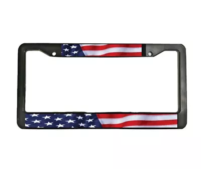 Car License Plate Frame Cover Hood Bonnet Rear Trunk Black USA Flag For Volvo 1x • $24.99