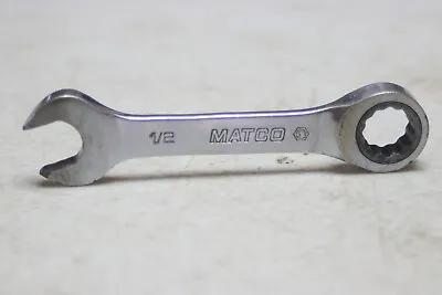 Matco  Tools  GRBS1616  1/2  12 Point Stubby Ratcheting Combination Wrench  USA • $13