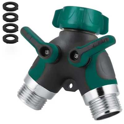 2 Way Heavy Duty Garden Hose Splitter 3/4  Y Shape Valve Water Pipe Connector • $10.99